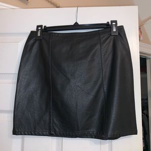 Faux Leather Skirt